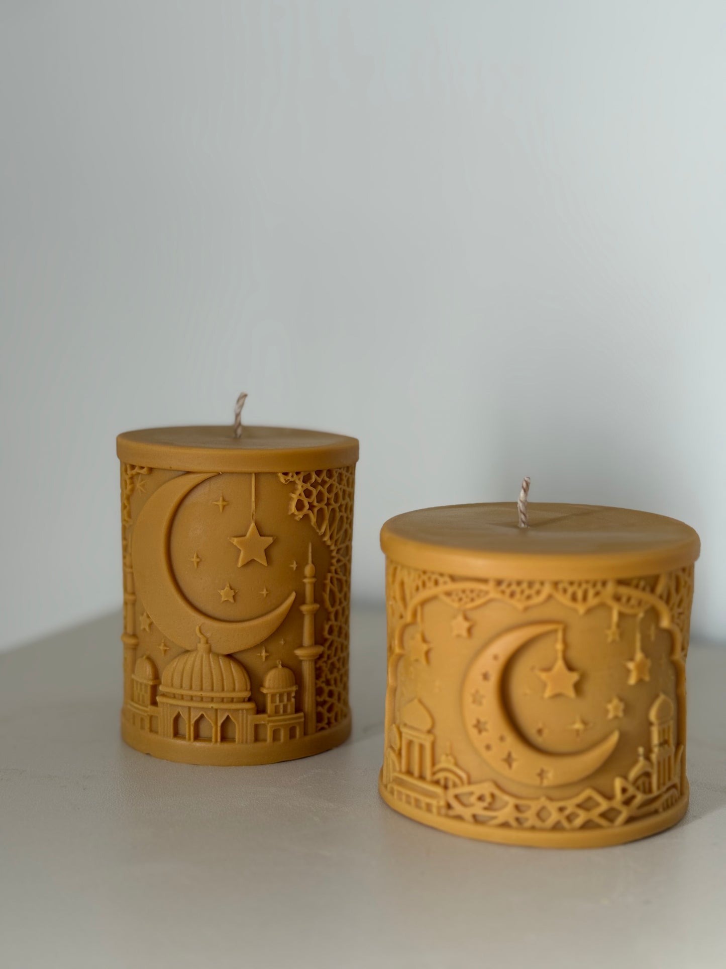 Duo Cylindres - Lumière Orientale | Bougies Sculpturales Événementielles