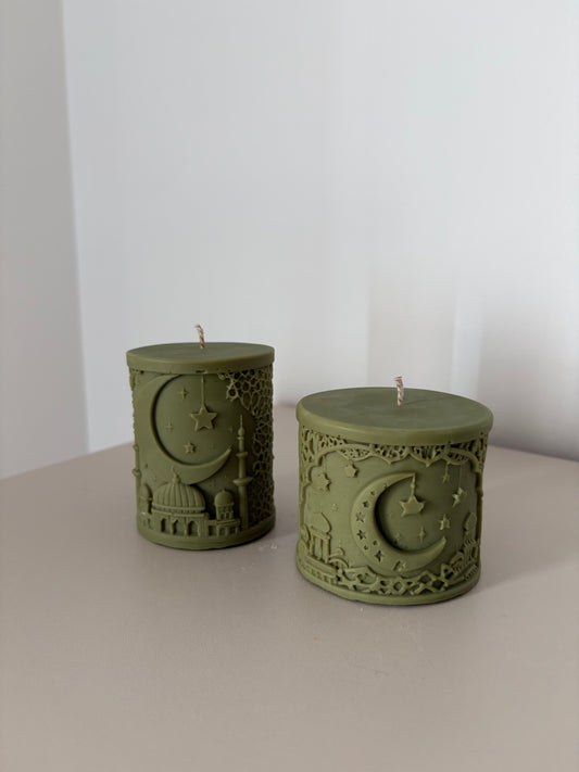 Duo Cylindres - Lumière Orientale | Bougies Sculpturales Événementielles